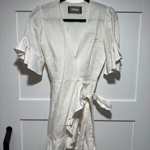 Reformation Cream Wrap Midi Dress